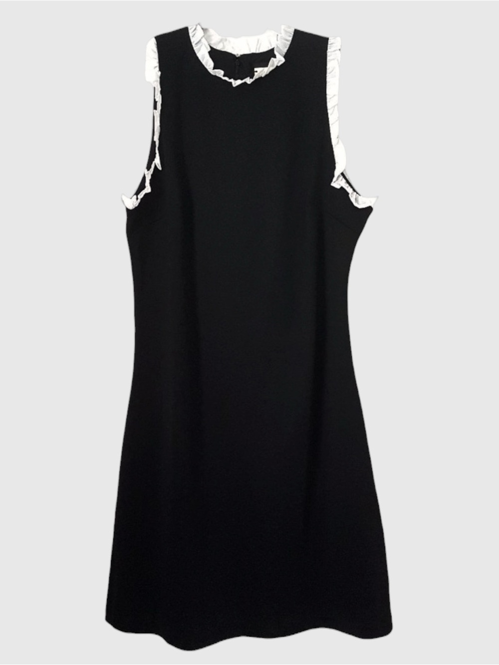 Alexia Admor Blair Ruffle Trim Sheath Dress NWT Black White Contrast L